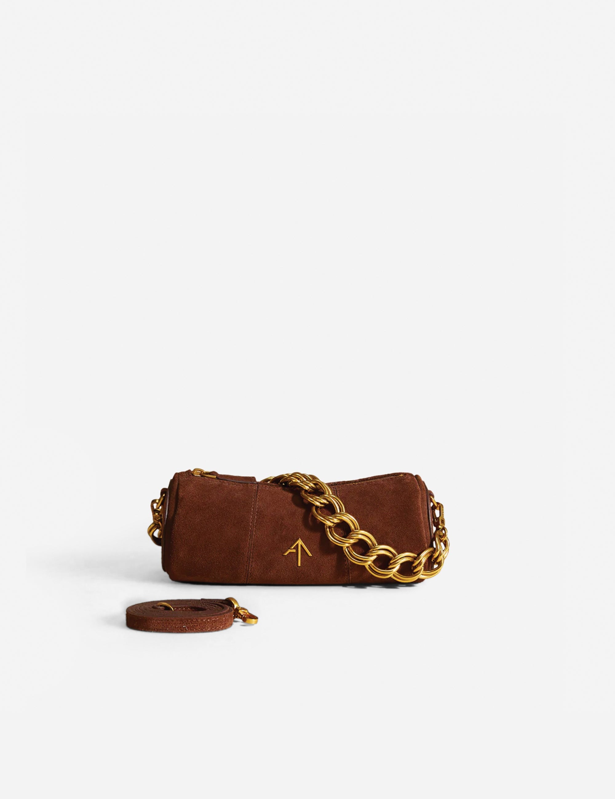 XX Mini Cylinder Chocolate Suede Leather