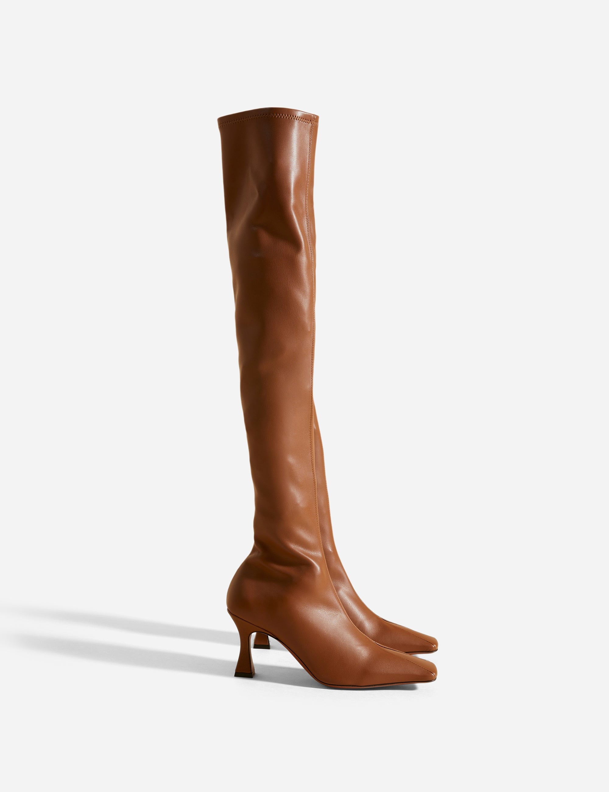 Over Knee High Duck Boots Walnut Side