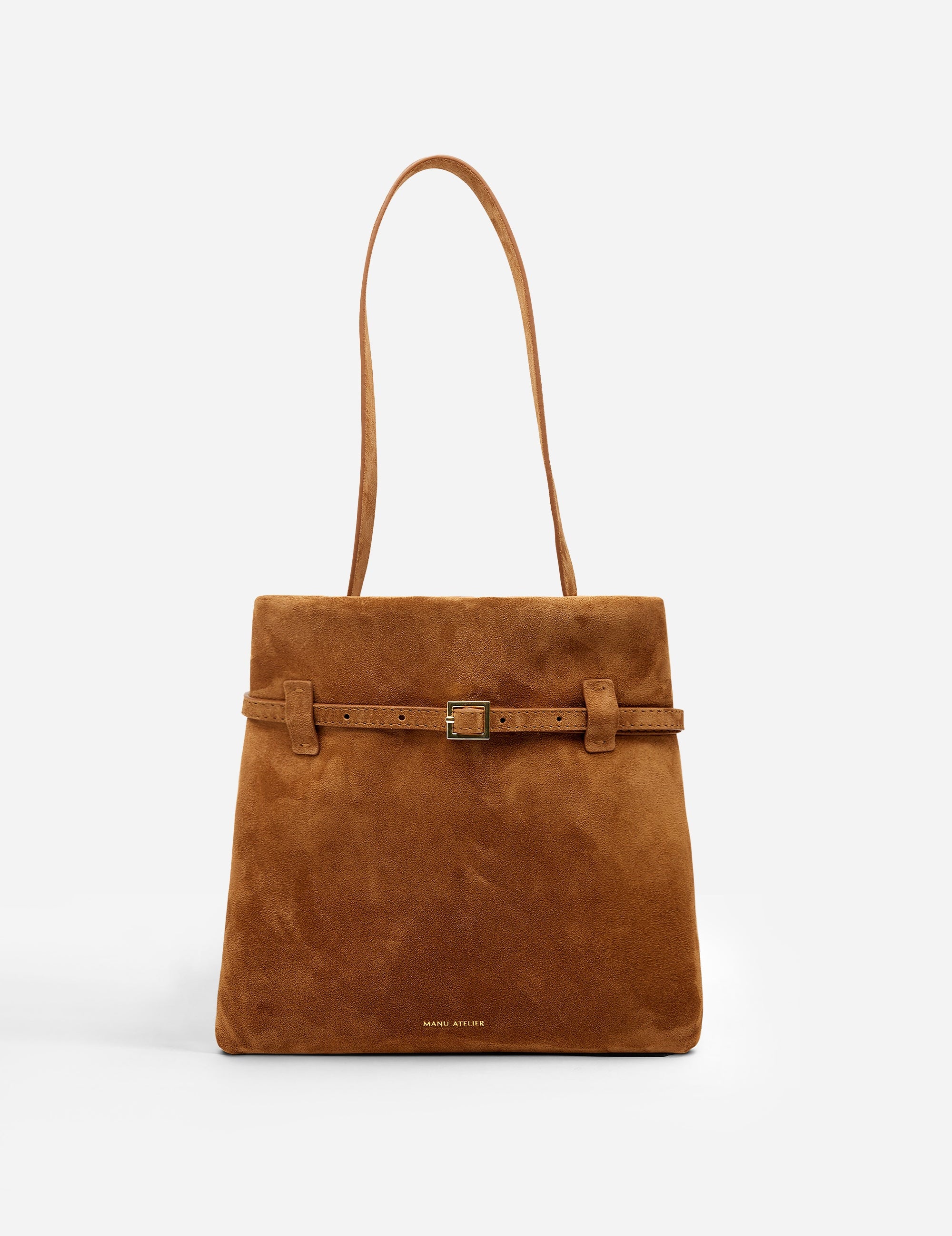 Mini Tote du Jour Camel Suede Front